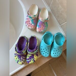 3 pairs of crocs size 2 & 3